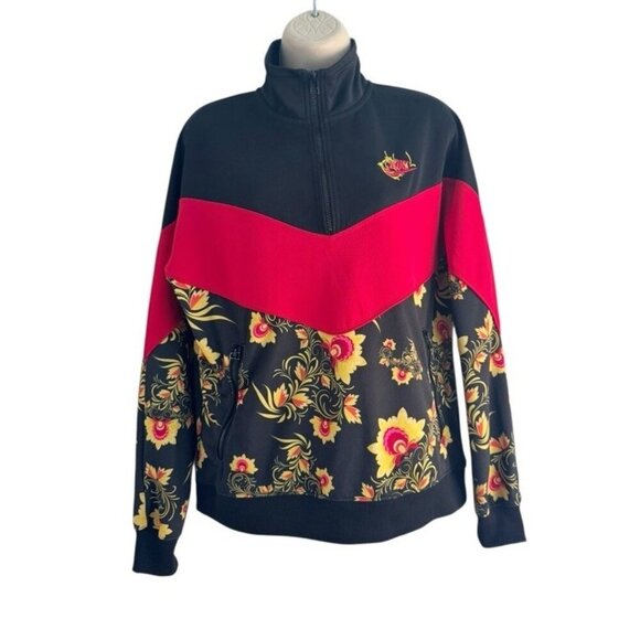 Nike Women’s Sz S Khohlama Russian Floral Pullover 1/4 Zip Windbreaker Jacket - Picture 4 of 10